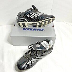 VIZARI STRIKER SOCCER CLEATS YOUTH SIZE 9J Black/Silver Size- IN BOX Worn Once
